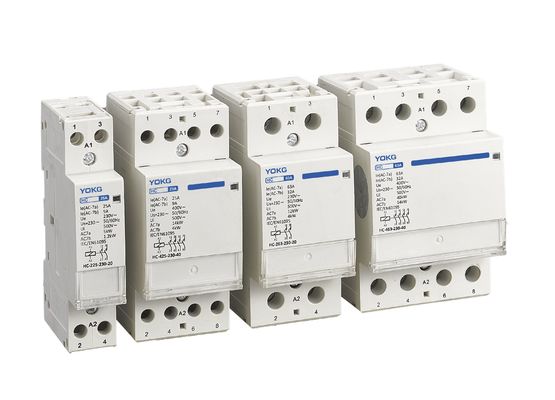 quality  3 Mini Modular Din Rail Mounted Contactor 2 Pole 25A 63A Household 4 Pole factory