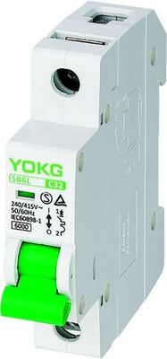 6KA 220V Mini Circuit Breaker SB6L 1 Pole 2 Pole High Breaking Capacity