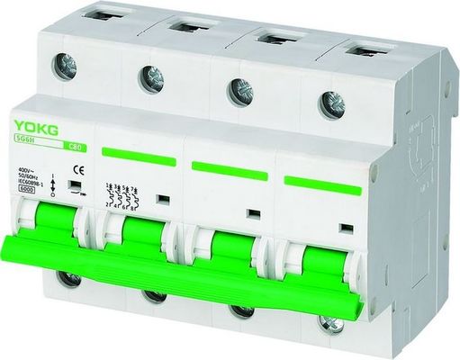 SG6H 125 Amp 4 Pole MCB 3 Pole 63A 6KV 35mm Din Rail Installation