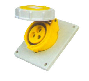 Ip67 16 Amp 3 Pin Industrial Socket Female Angled Panel Mounting