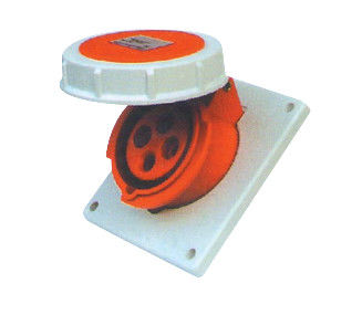 Ip67 16 Amp 3 Pin Industrial Socket Female Angled Panel Mounting