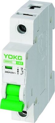 AC Single Phase Miniature Circuit Breaker D Tripping Curve 1P B Curve And C Curve MCB