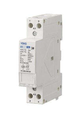 25A Mini Household AC Contactor Din Rail Contactor 50Hz IEC